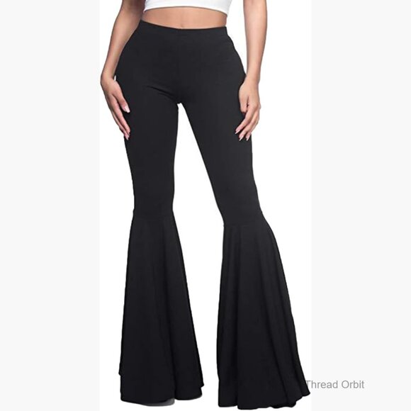 High Waisted Flare Pants Stretchy Bell Bottoms Palazzo Style